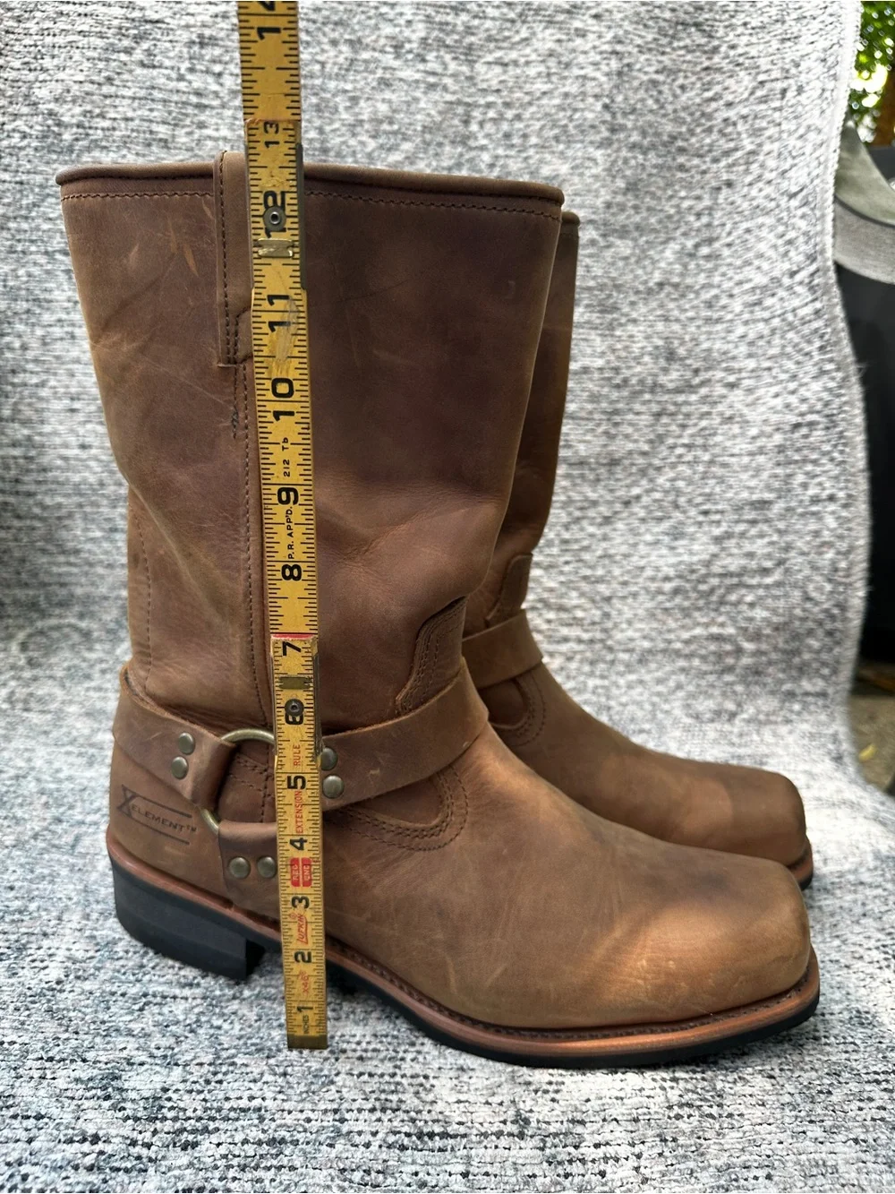 Xelement Men’s Leather Harness Boots Size 13 Brown Cognac Motorcycle Style 1556